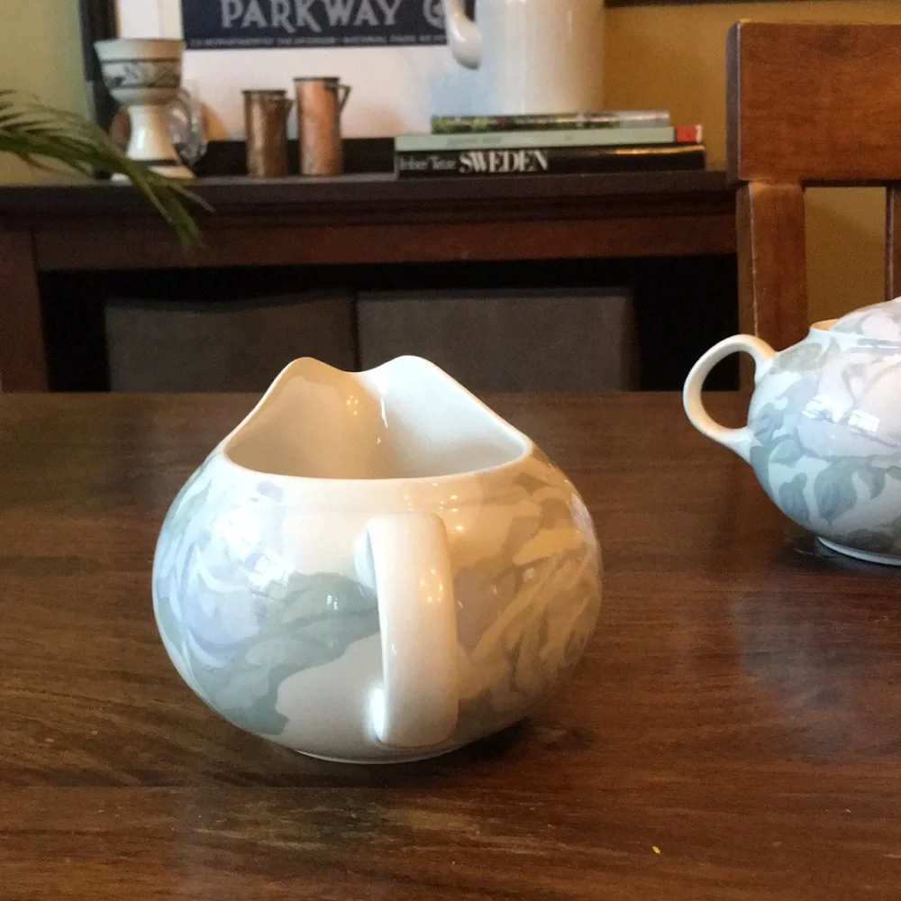 2 Crate & Barrel Creamer & Sugar Bowl Camden Gardens by Kathleen Wills England